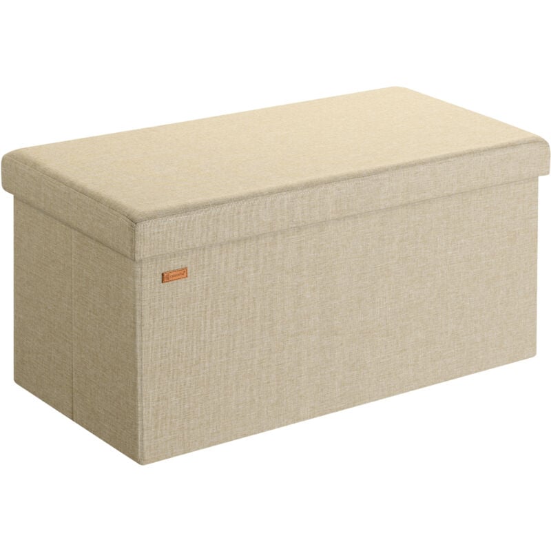 Casaria - Banc de rangement avec couvercle amovible Siège pouf Coffre de rangement pliable pour salon chambre couloir l - Beige (de)