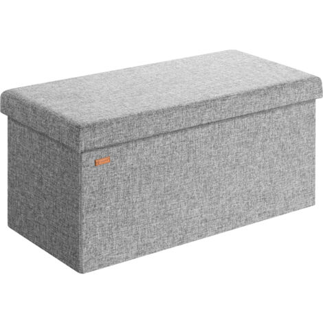 Banc de rangement avec couvercle amovible Siège pouf Coffre de rangement pliable pour salon chambre couloir L - Dunkelgrau (de)