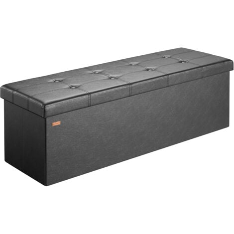 Banc de rangement avec couvercle amovible Siège pouf Coffre de rangement pliable pour salon chambre couloir L - Dunkelgrau (de)