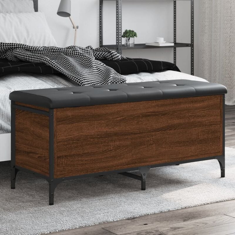 Banc de rangement, Banc de rangement, Coffre de rangement chêne marron 102x42x45 cm bois d'ingénierie KEF567621 design in