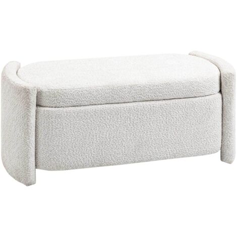 Banc de rangement, banc d'entrée, banc à chaussures, capitonné, 105 cm x 44 cm x 45,5 cm. Crème/Beige