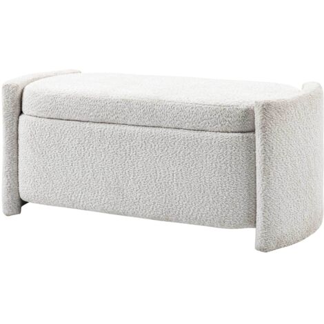 Banc de rangement, banc d'entrée, banc à chaussures, capitonné, 105 cm x 44 cm x 45,5 cm. Crème/Beige