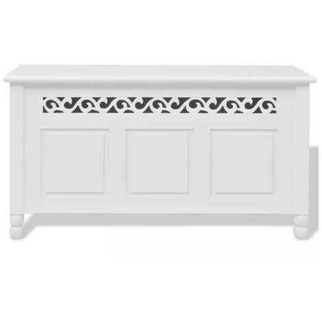 Banc de rangement bois blanc Karys