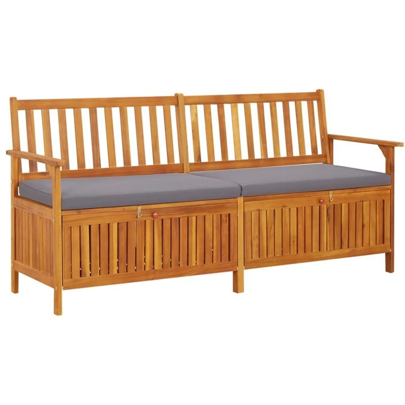 Vidaxl - Banc de rangement avec coussin 170 cm Bois d'acacia solide