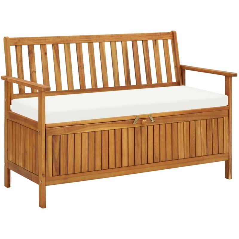 Banc de rangement de jardin Bois d'acacia solide 120x63x84 cm Vidaxl