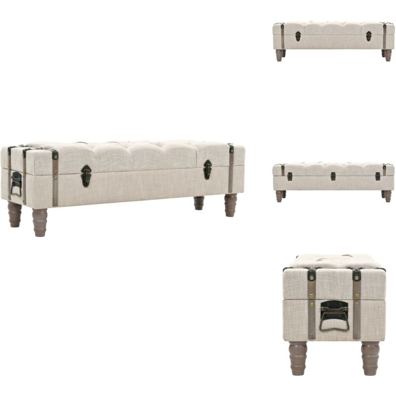 Vidaxl - Banc de rangement Bois massif et acier 111x34x37 cm - Banc De Rangement - Banc Coffre - Meuble Vintage - Banc Design - Mobilier Intérieur