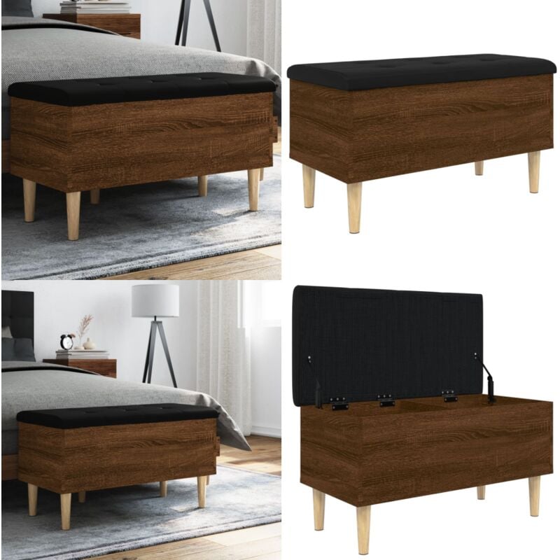 Vidaxl - Banc de rangement chêne marron 82x42x46 cm bois d'ingénierie - Meuble De Rangement - Banc Coffre - Banc Design - Banc Intérieur - Meuble