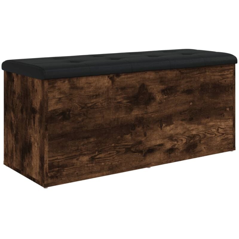 Banc de rangement chêne fumé 102x42x45 cm bois d'ingénierie Vidaxl