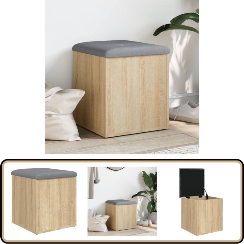 Vidaxl - Banc de rangement chêne sonoma 42x42x45 cm bois d'ingénierie - Banc Coffre - Banc Rangement - Banc Entrée - Meuble Rangement - Mobilier