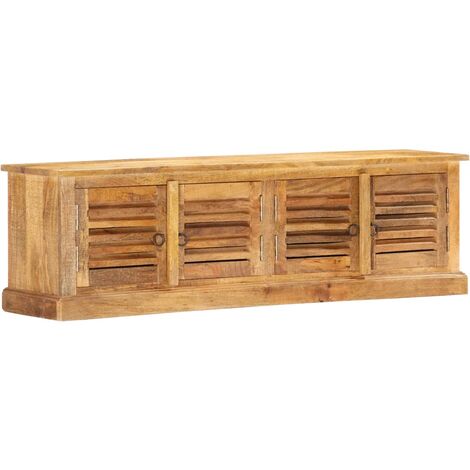 Banc de rangement | Coffre de rangement 128 cm Bois de manguier massif 11467 - Brun