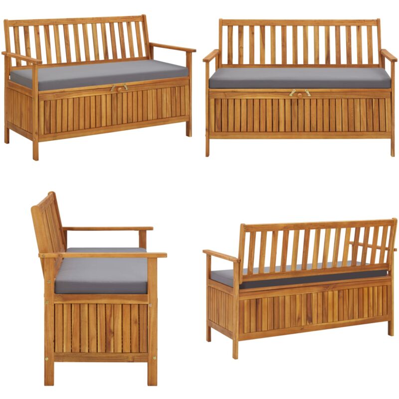 Vidaxl - Banc de rangement de jardin 120 cm Bois d'acacia solide - Banc De Jardin - Banc De Rangement - Mobilier De Jardin - Meubles De Jardin