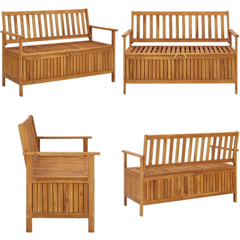 Vidaxl - Banc de rangement de jardin 120 cm bois d'acacia solide - Banc De Jardin - Banc De Rangement - Mobilier De Jardin - Acacia - Meuble