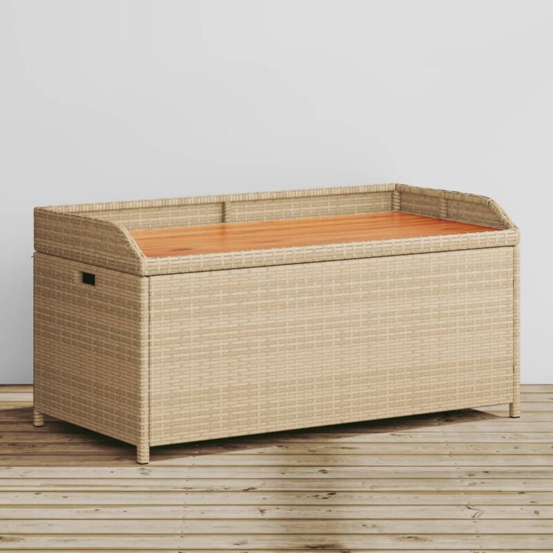 Vidaxl - Banc de rangement mélange beige résine tressée et bois d'acacia