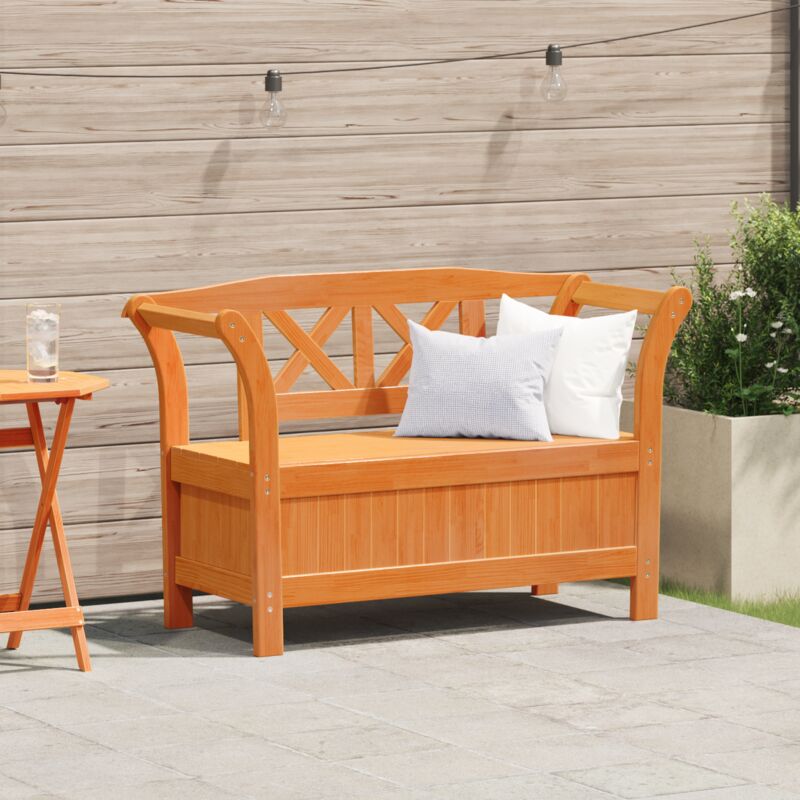 Banc de rangement de jardin Acacia 119x76x44 cm Bois massif Vidaxl