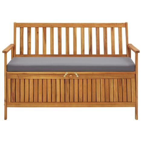 Banc de rangement de jardin  Coffre de rangement 120 cm Bois d'acacia solide 96957