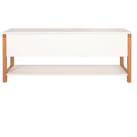 Banc de Rangement Design "Northgate" 120cm Chêne & Blanc