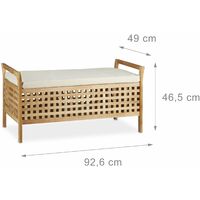 Banc De Rangement En Bois De Noyer Banquette Assise Coffre De Rangement Meuble A Chaussure Avec Coussin 92 6 Cm Bois 3013007