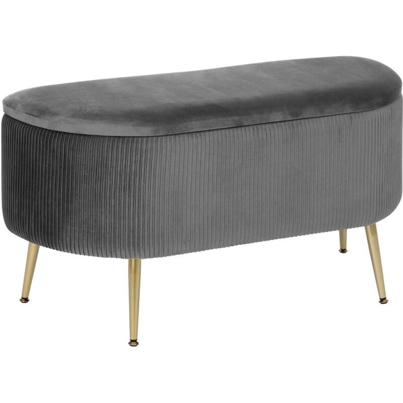 Banc de rangement en velours solaro