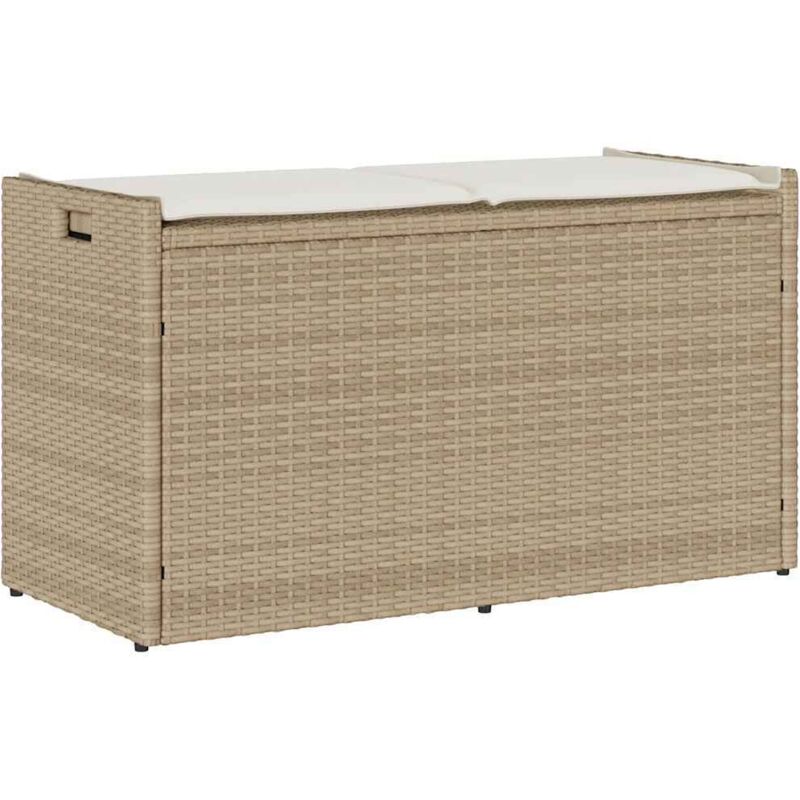 Vidaxl - Banc de rangement extérieur coussin beige 100 cm résine tressée