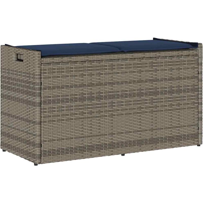 Vidaxl - Banc de rangement extérieur coussin gris 100 cm résine tressée