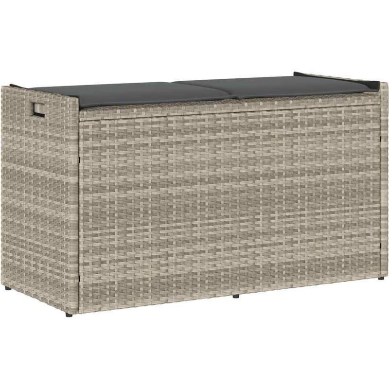 Vidaxl - Banc de rangement extérieur coussin gris clair 100 cm polyrotin