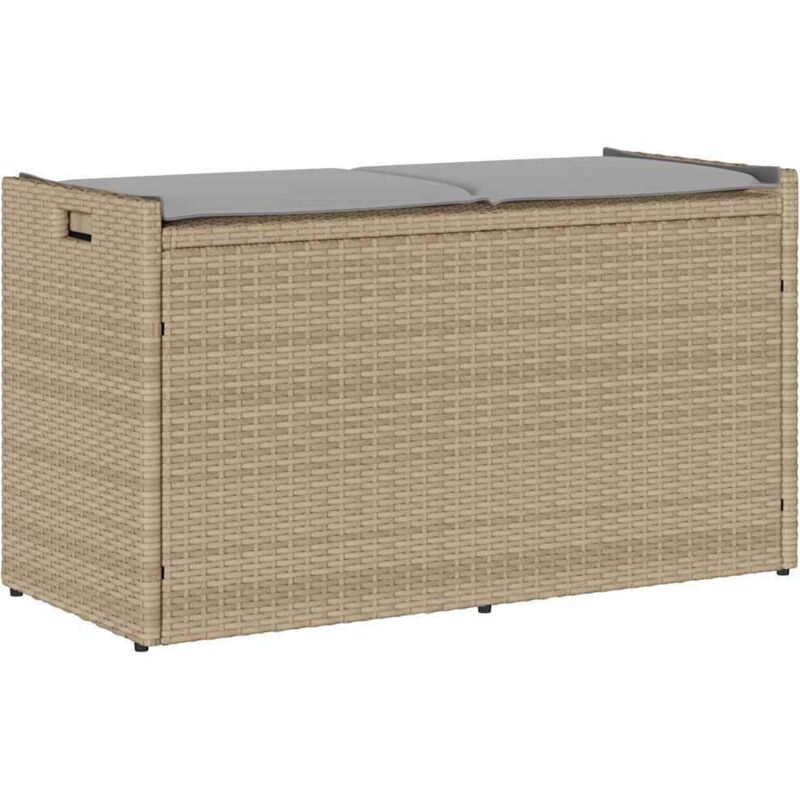 Vidaxl - Banc de rangement extérieur coussin beige 100 cm résine tressée
