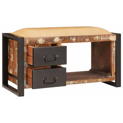Banc de Rangement Multicolore Bois massif de récupération CFW233192