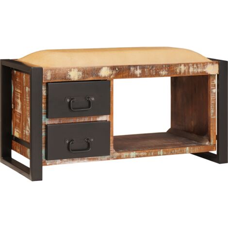 Banc de Rangement Multicolore Bois massif de récupération vidaXL