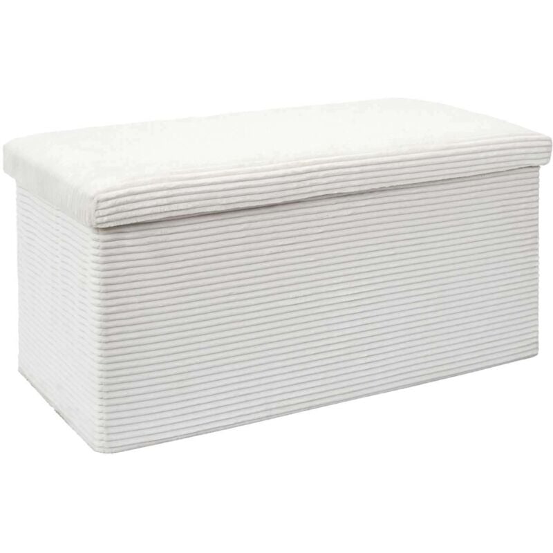 The Home Deco Factory - Banc de rangement pliable effet côtelé drammen