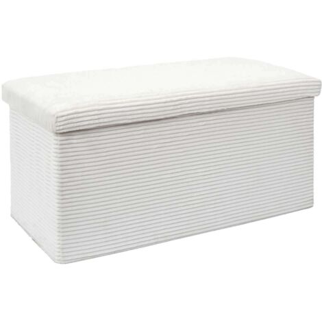 Banc de rangement pliable en velours côtelé SCOTT