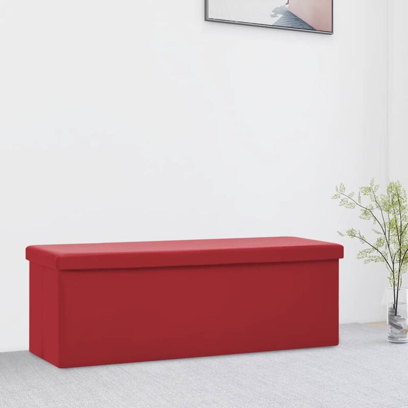 Banc de rangement pliable Rouge bordeaux pvc Vidaxl