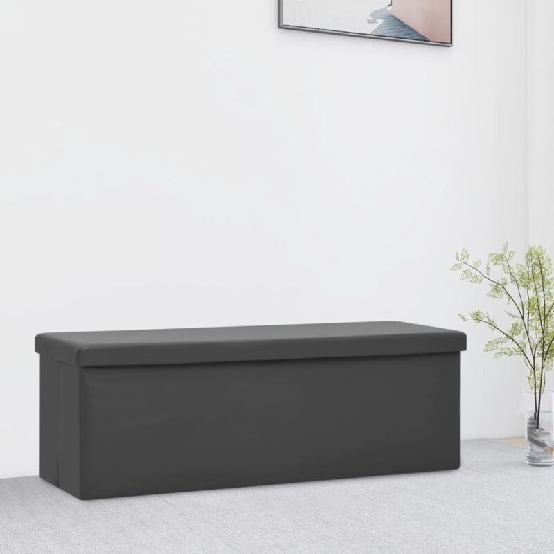 Banc de rangement pliable Gris pvc Vidaxl