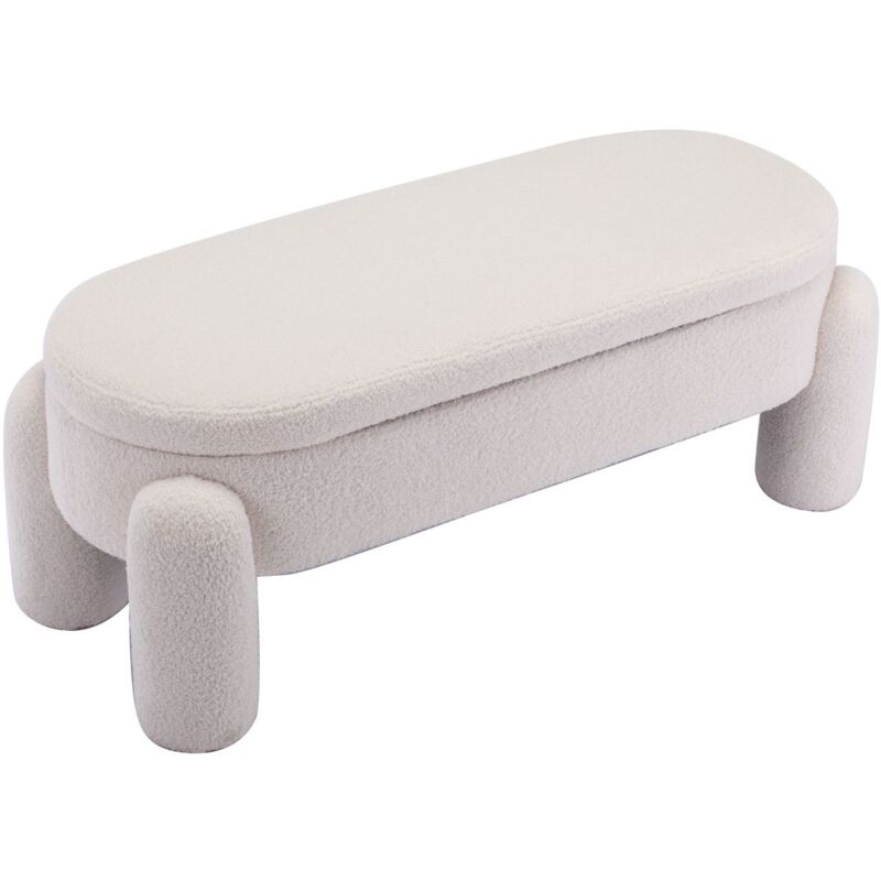 Wahson Office Chairs - Banc de Rangement Pliant Banc d'entrée de Style Moderne, Banc de Lit pour Salon et Chambre, Blanc