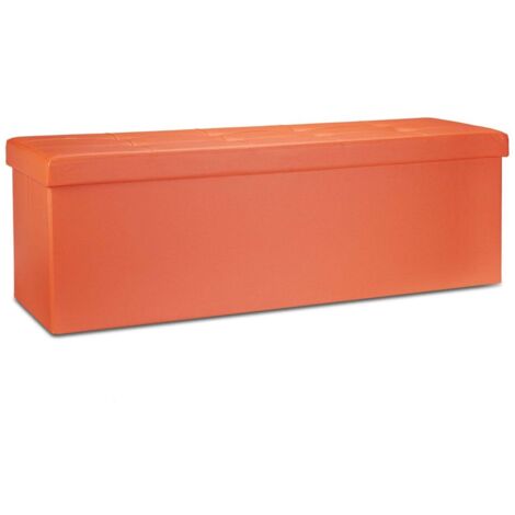 Banc de rangement pliant en cuir artificiel