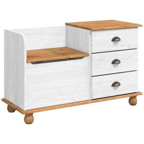 Banc de rangement pour l'entrée ASKIM Blanc 100 x 39 x 62 cm CFW521750