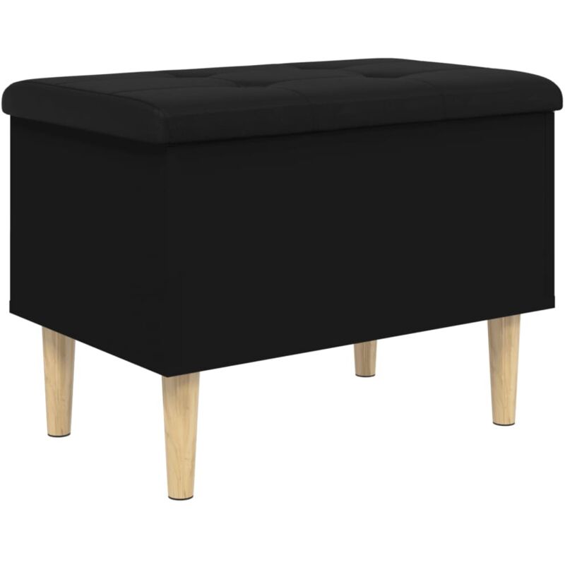Banc de rangement noir 62x42x46 cm bois d'ingénierie