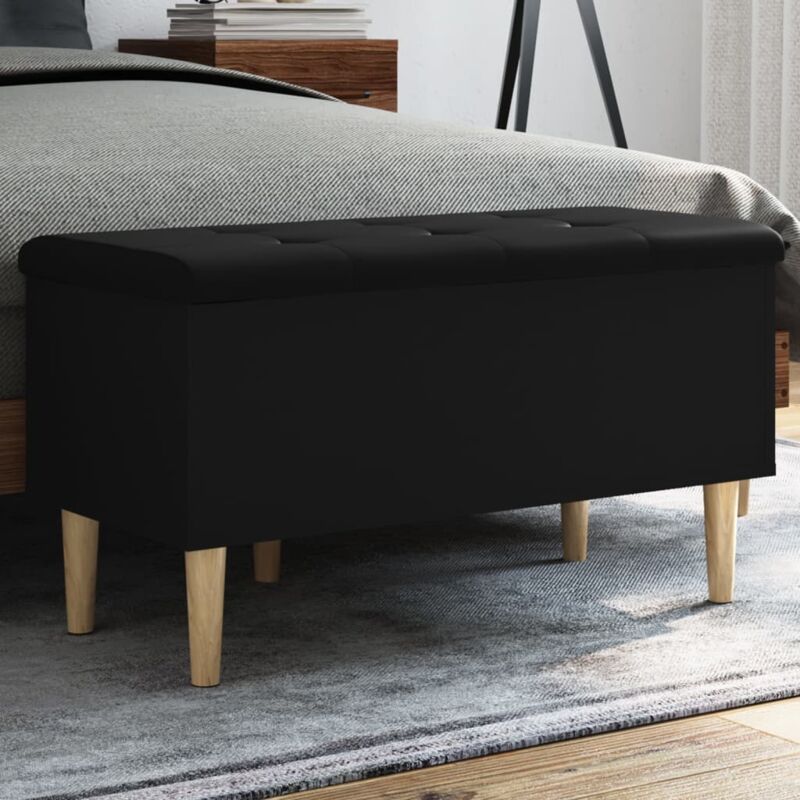 Vidaxl - Banc de rangement noir 82x42x46 cm bois d'ingénierie