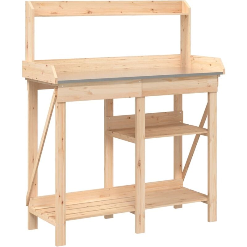 Vidaxl - Banc de rempotage avec étagères bois massif de sapin