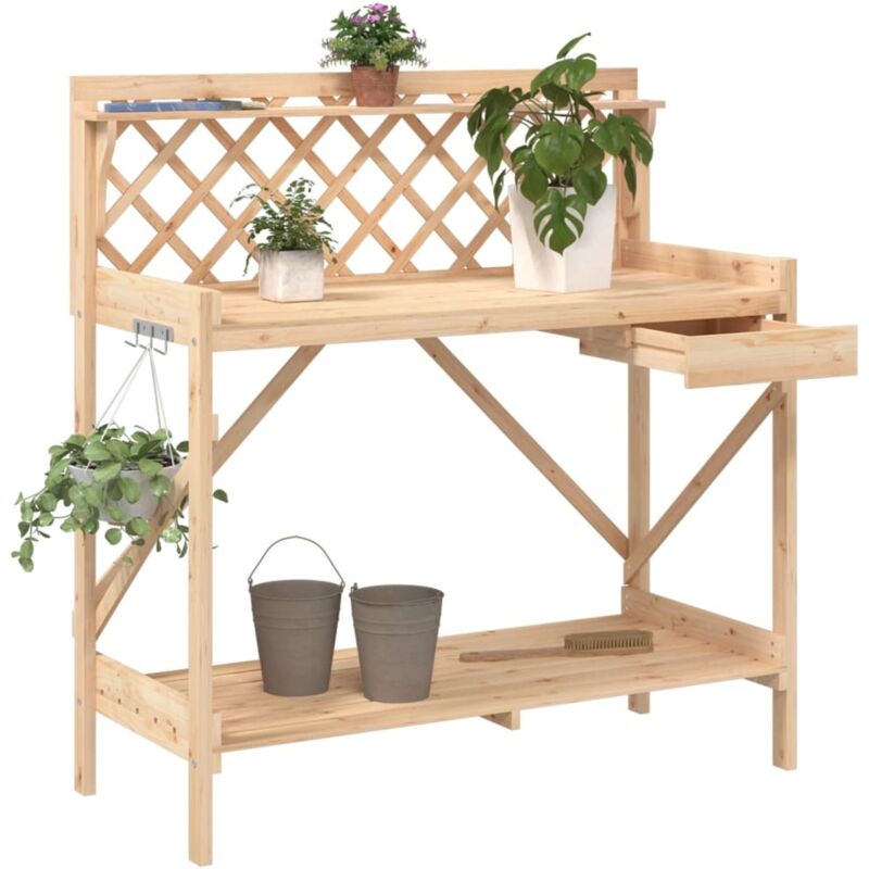 Vidaxl - Banc de rempotage avec treillis bois massif de sapin