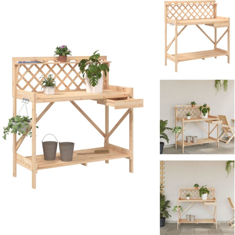 Vidaxl - Banc de rempotage avec treillis bois massif de sapin - Meuble De Jardin - Banc De Plantation - Support Plante - Jardinerie - Décoration