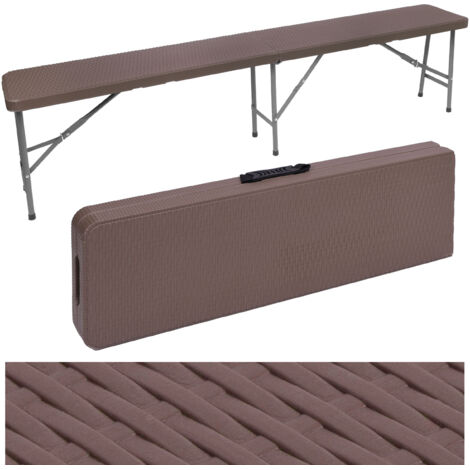 Banc de restauration pliant en rotin marron