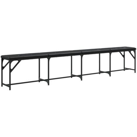 Banc de salle à manger 248 x 32 x 45 cm en acier et PVC noir cadre en acier DEC025027