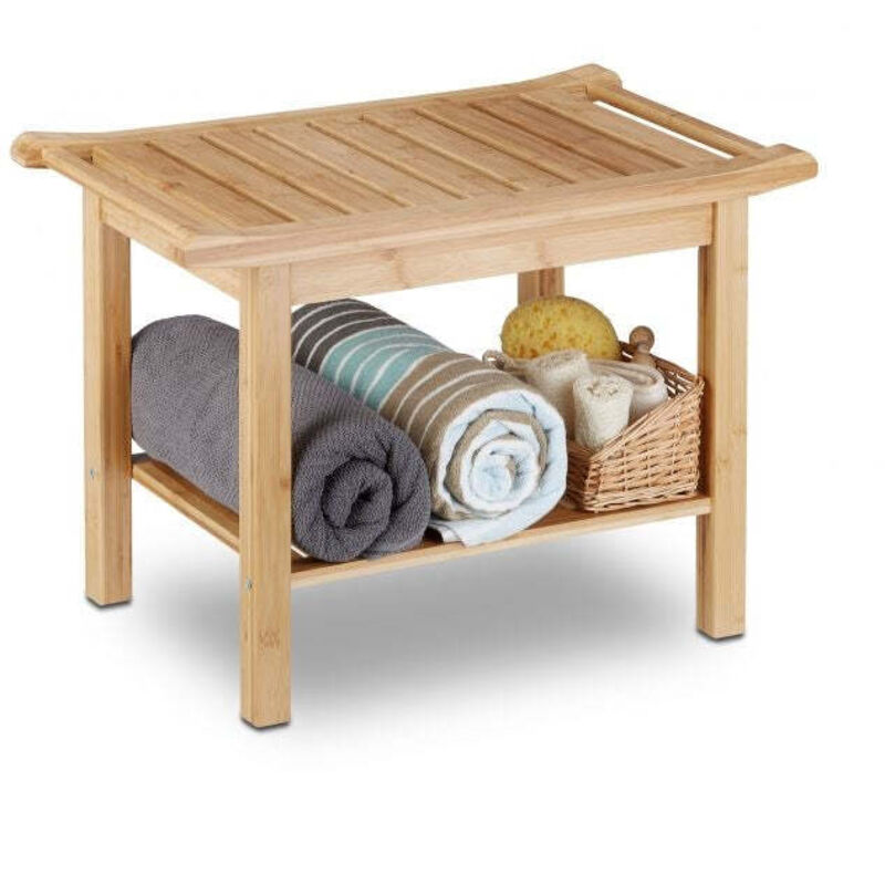 Banc de salle de bain en bambou