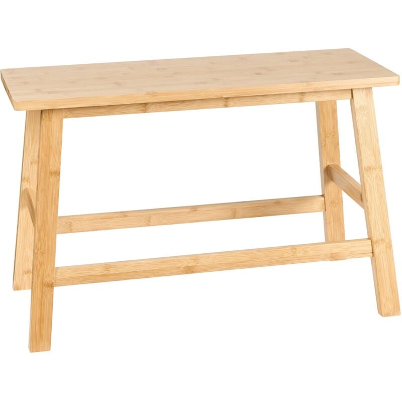 Banc de Salle de Bain Minimaliste en Bambou Console Bois Clair Iguazu