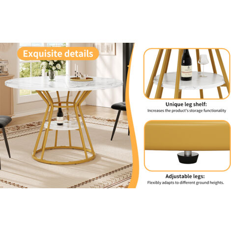 Banc de table (5 pièces), table ronde pour les repas. dimensions : 100 x 100 x 76 cm (y compris 4 chaises). Table basse pour 4 personnes. Chaise en velours (y compris la table à manger avec une surfac