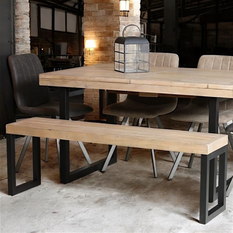 Pier Import - Banc de table en bois recyclé 140 cm auckland