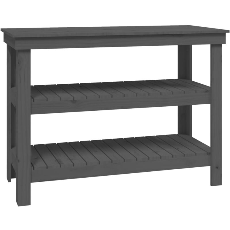 Vidaxl - Banc de travail Gris 110,5x50x80 cm Bois de pin massif