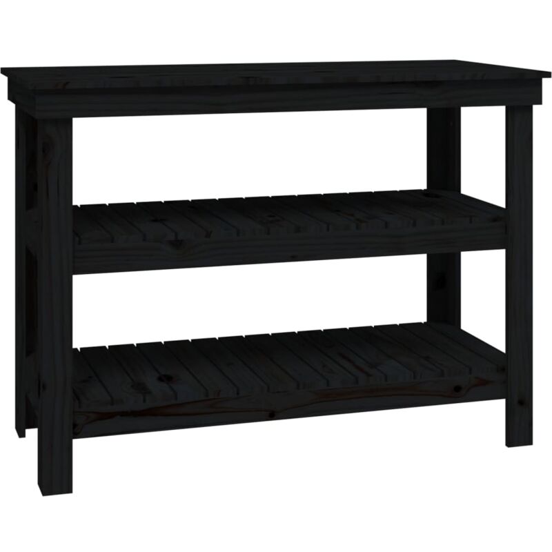 Vidaxl - Banc de travail Noir 110,5x50x80 cm Bois de pin massif