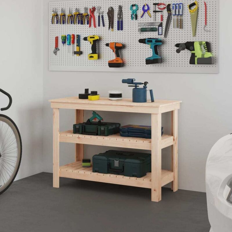 Vidaxl - Banc de travail 110,5x50x80 cm Bois de pin massif
