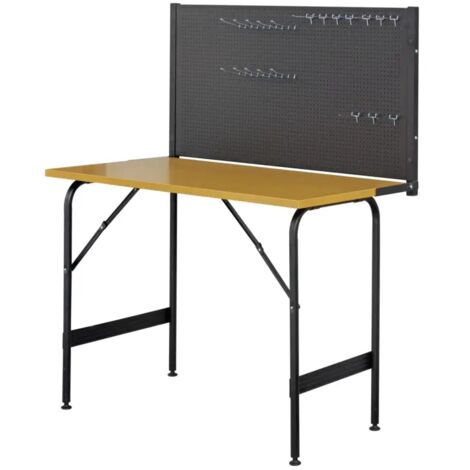 banc de travail pliable avec panneau Valex - 117x60x145 cm